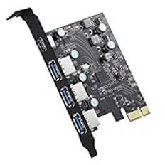 Huhudyy PCI-E USB3.0+Typ C Expansion Card (PCIe Card)3 Portar Superspeed USB 3.0 PCI Expansion Card för