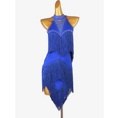 Latin Dance Dresses Royal Blue Women's Set Lycra Spandex Dress Dancing Wear