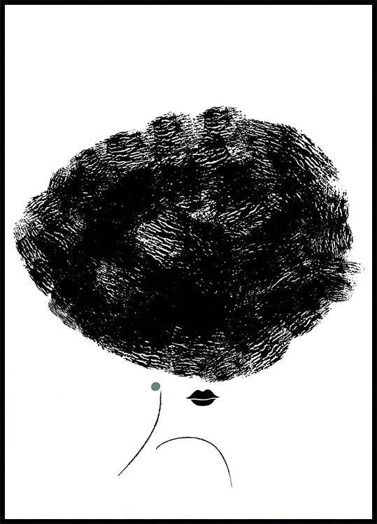 Ballerina Hair (40x50cm) - Plakater > Svart och Vit Posters, Modeposters, Illustrationsposters, BD, LANGFIX