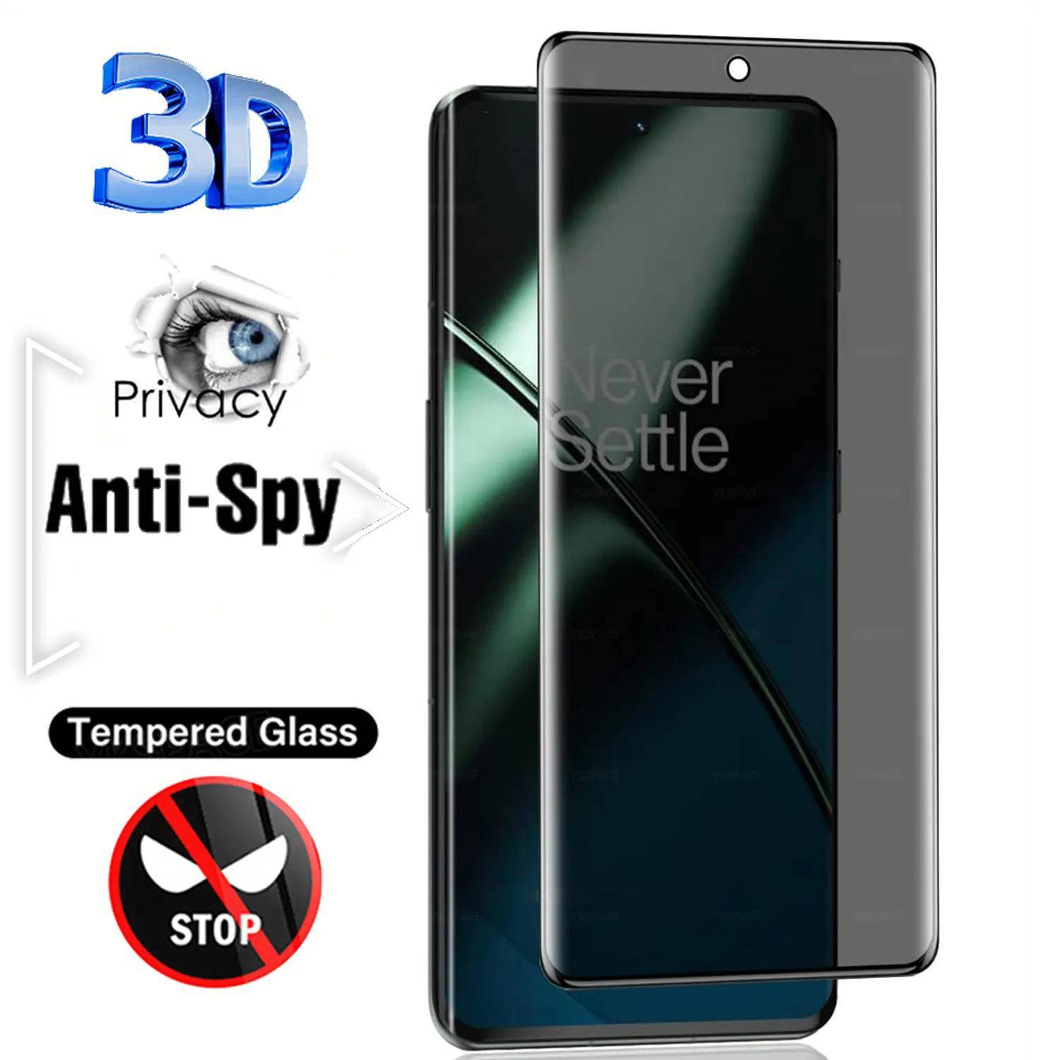 3D Böjd Sekretess Anti-Spion Tittande Härdat Glas Honor 30 50 60 70 80 SE 90 Magic 3 4 5 6 7 Pro Lite Ultimate Skärmskydd