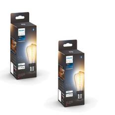 Philips Hue - 2x E27 Filament ST64 - Hvid Ambiance - Pakke - Fri fragt og klar til levering - Prismatch