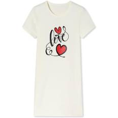Nattlinne för flickor med kort arm, mjuk single-jersey av 100 % ullmotiv, Natur-kärlek 2hearts, 152