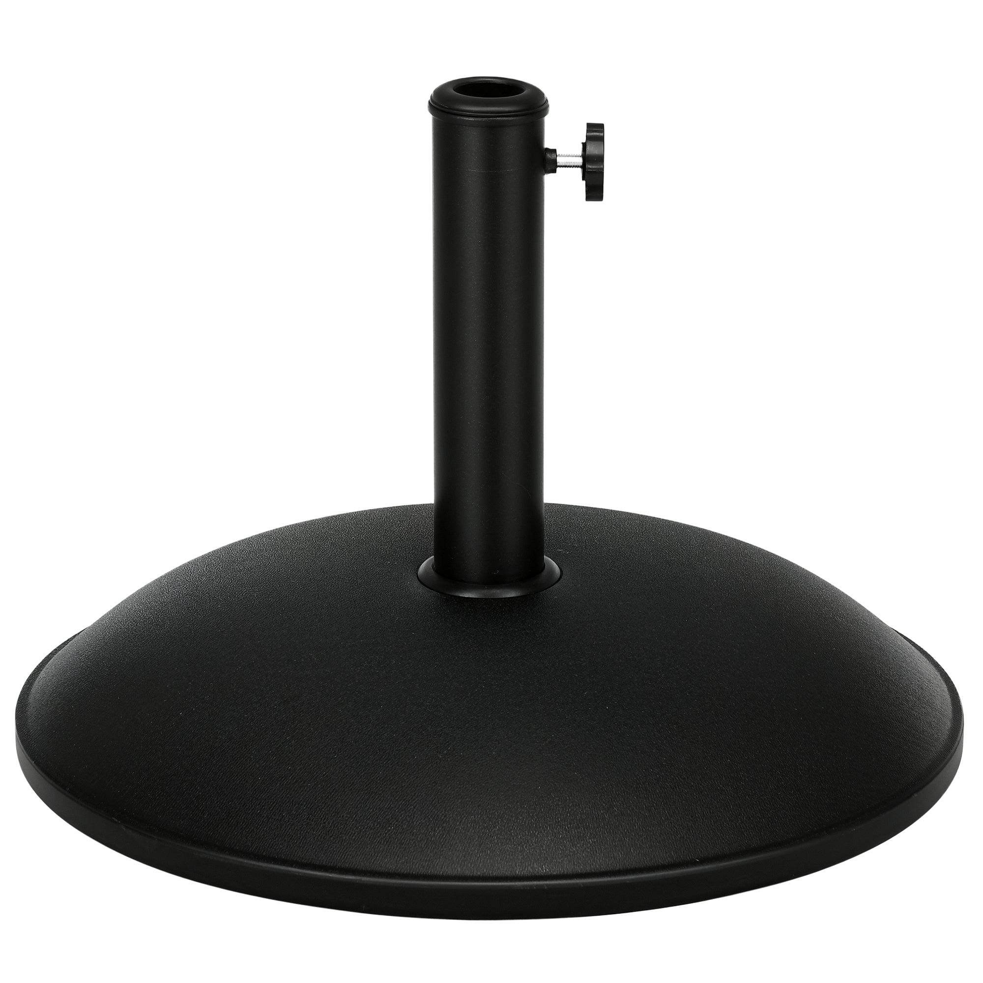 Parasolfod i rustfrit stål med håndtag, halvcirkelformet paraplyholder, paraplyvægt til parasoller Ø3,8-Ø4,8 cm, til altan, terrasse, have, bronze, sort