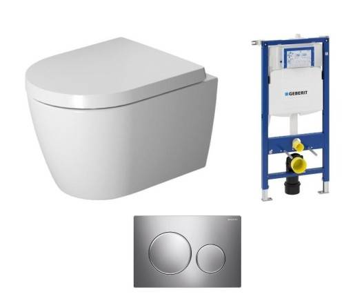 Duravit Me by Starck væghængt toiletpakke, uden skyllekant, hvid/krom