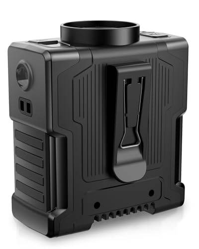 EasyAcc 10 000 mAh midjefläkt med bältesfläkt, bärbar halsfläkt, 20 000 varv/min, starkt luftflöde, 10-24 timmars kyltid, 3 hastigheter, ficklampa bärbar midjefläkt för utomhusarbetare/gårdar/resor