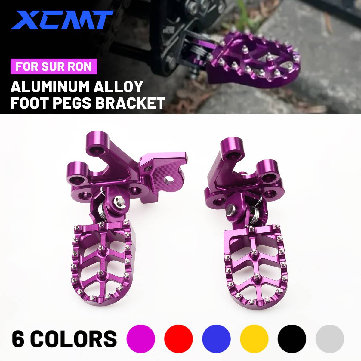 CNC Aluminum Foot Pegs Rests Pedals Bracket For Sur-Ron LightBee X/S Electric Motorcycle Light Bee Accessories Parts