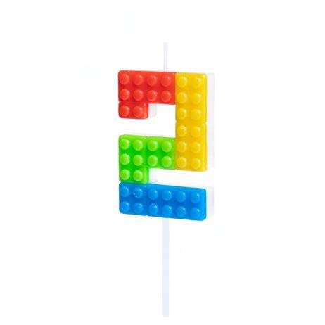 Fødselsdagslys Tal 2 Klodsdesign Flerfarvet 6 cm