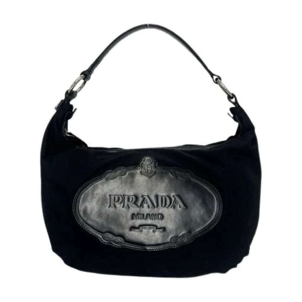 Prada Vintage Pre-owned Vintage Skuldertaske - Vintage - Dame - Sort - ONE SIZE - Uld