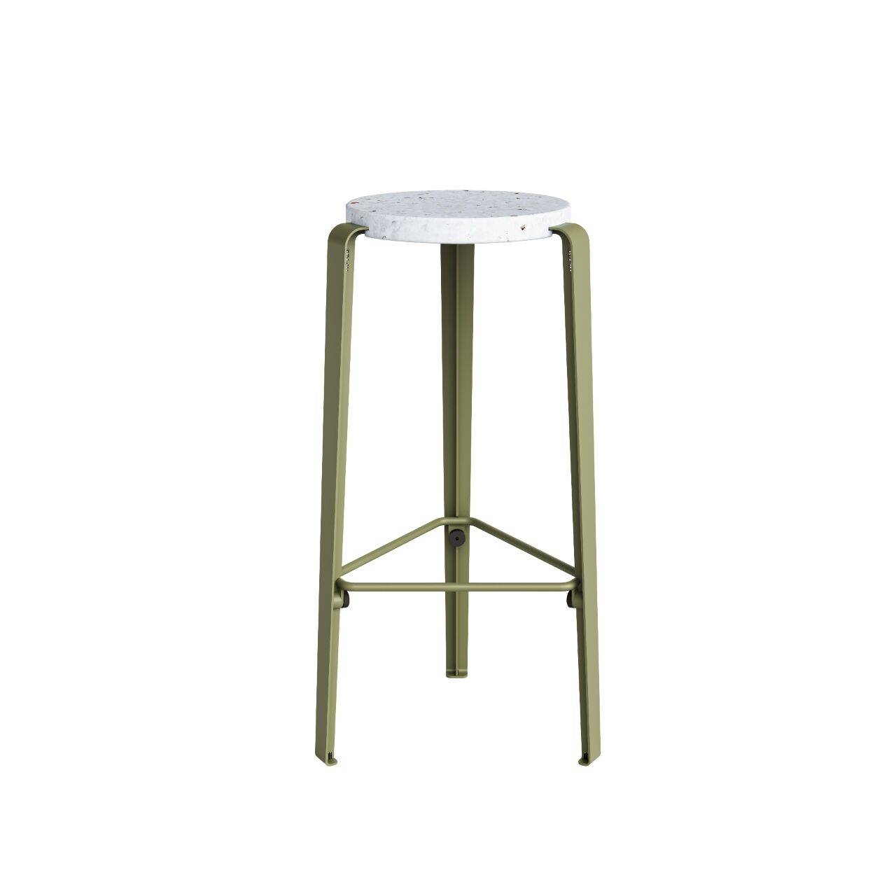 TipToe BIG LOU Skammel Genanvendt Plastik Hvid/Khaki Green