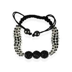 Bracelet Kristall-Disco Ball Armband Svart