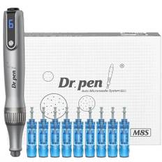 Dr. Pen Ultima M8S Microneedling Pen – Kabelloser Derma Pen für Gesicht, Körper und Bart – Mit 9 Kartuschen & Aufbewahrungsbox
