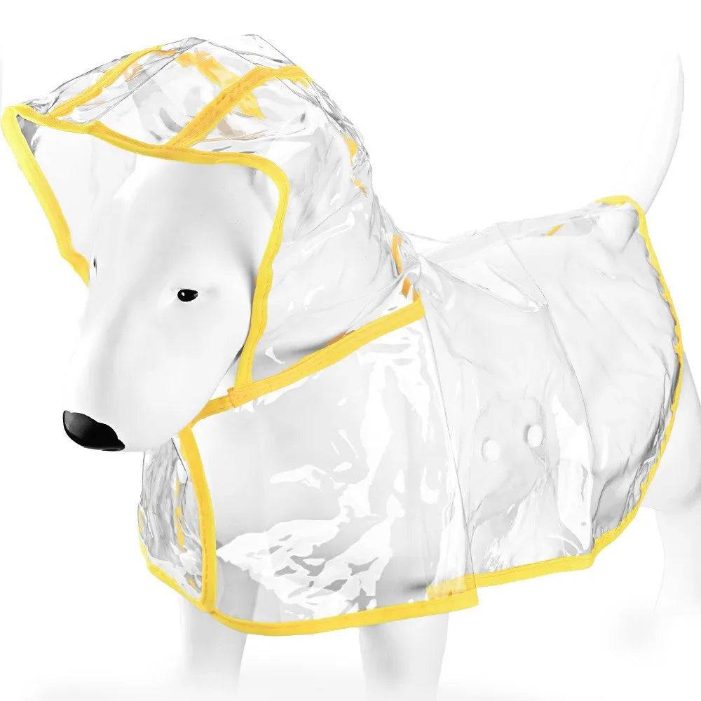 Transparent Waterproof Dog & Cat Raincoat Cape Poncho | Windproof Rain Coat for Small Dogs & Puppies - Yellow / XXL (XXL)