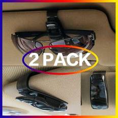 2pcs Car Storage,Glasses Case,Universal Car Sun Visor Glasses Sunglasses Ticket Receipt Card Clip Storage Holder Vehicle Car AccessoriesSunglasses Cli - Black