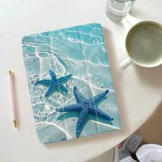 Fodral för surfplatta i havsstil för 1 st med tryck av havsstrand och sjöstjärnor, kompatibel med iPad 10,2 tum, iPad Pro 2021/2020, iPad 9/10, Galaxy - Multifärgad (Multi-size)