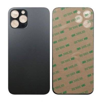 iPhone 12 Pro Baksida Glas med Självhäftande tejp OEM - Svart