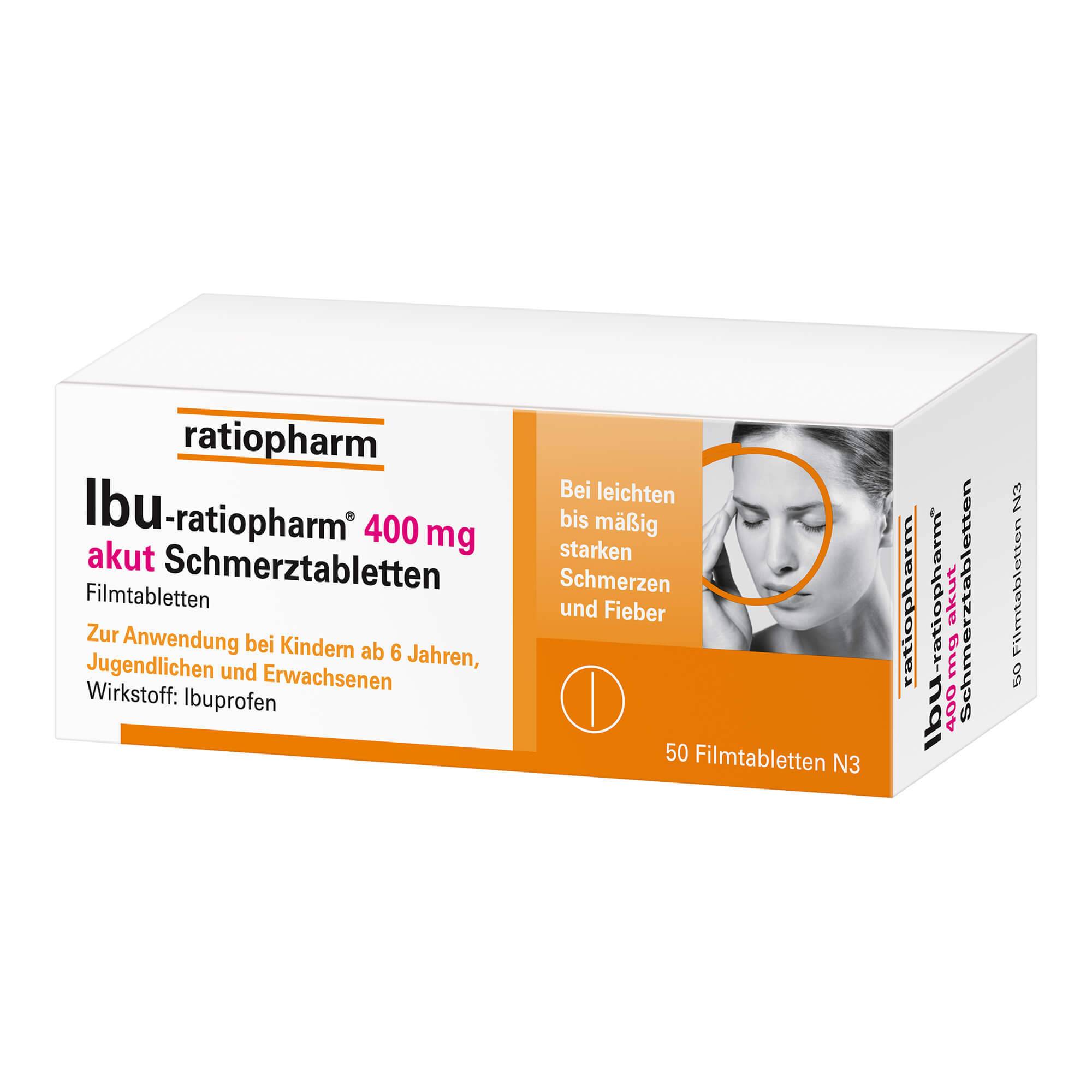 Ibu ratiopharm 400 mg akut Schmerztabletten 50 St
