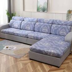 1pc Printed Stretch Sofa Seat Cushion Cover, L-Shaped Sofa Cover, Separate Sofa Backrest Cover, Furniture Protector, Stretch Sofa Cushion Cover, Sofa - Blue - Single Seat,2 Seater,3 Seater,4 Seater,Sofa Back Covers,L-shaped