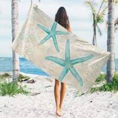 1P Shell Patterned Beach Towels, Ultra-Fine Fiber Beach Towels, Sports Towels, Suitable For Summer, Beach, And Swimming Pools