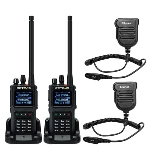 Retevis C1 Walkie-samtal, professionell vattentät IP67 USB C 1800 mAh samtalsgrupp, dubbelt tvåvägsradioband för räddning (svart, 2 st) (inkluderar mikrofon)