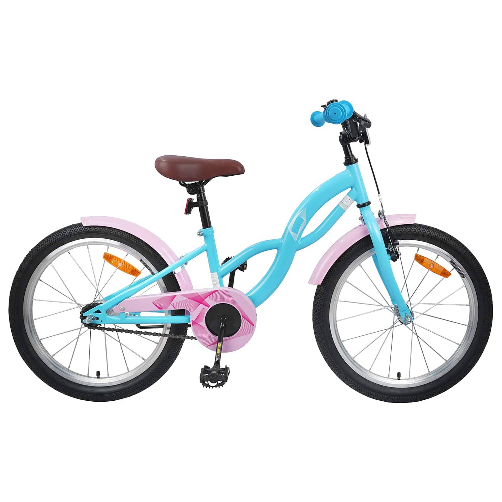vidaXL Barncykel 18 Tum för 5-7 år gamla Ljusblå
