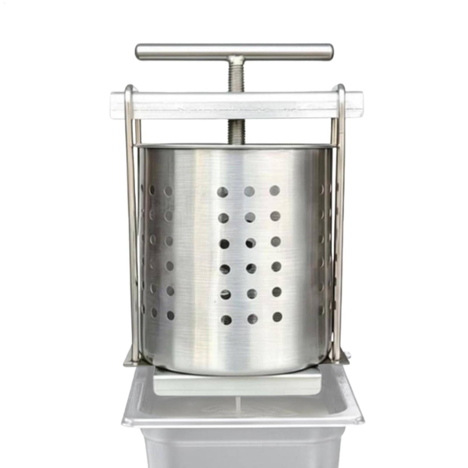 1.1L Stainless Steel Fruit Wine Press, Manual Honey Juicer Squeezer, Heavy Duty Hand Press for Grapes Apples, Home Kitchen Tool