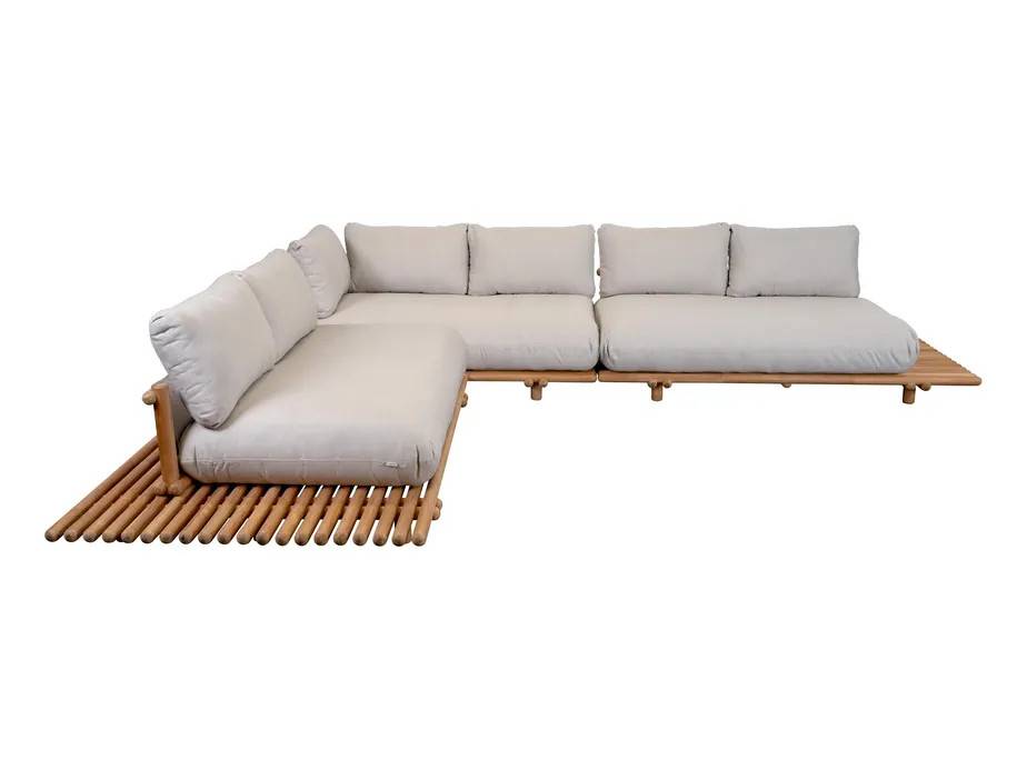 Cane-line Sticks hörnsoffa Teak/sand 3st 2-sitsmoduler