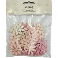 Konfetti m. glitter - blomster