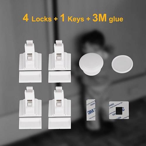 10Locks Magnetiska Babylås - 4 lås 1 nycklar