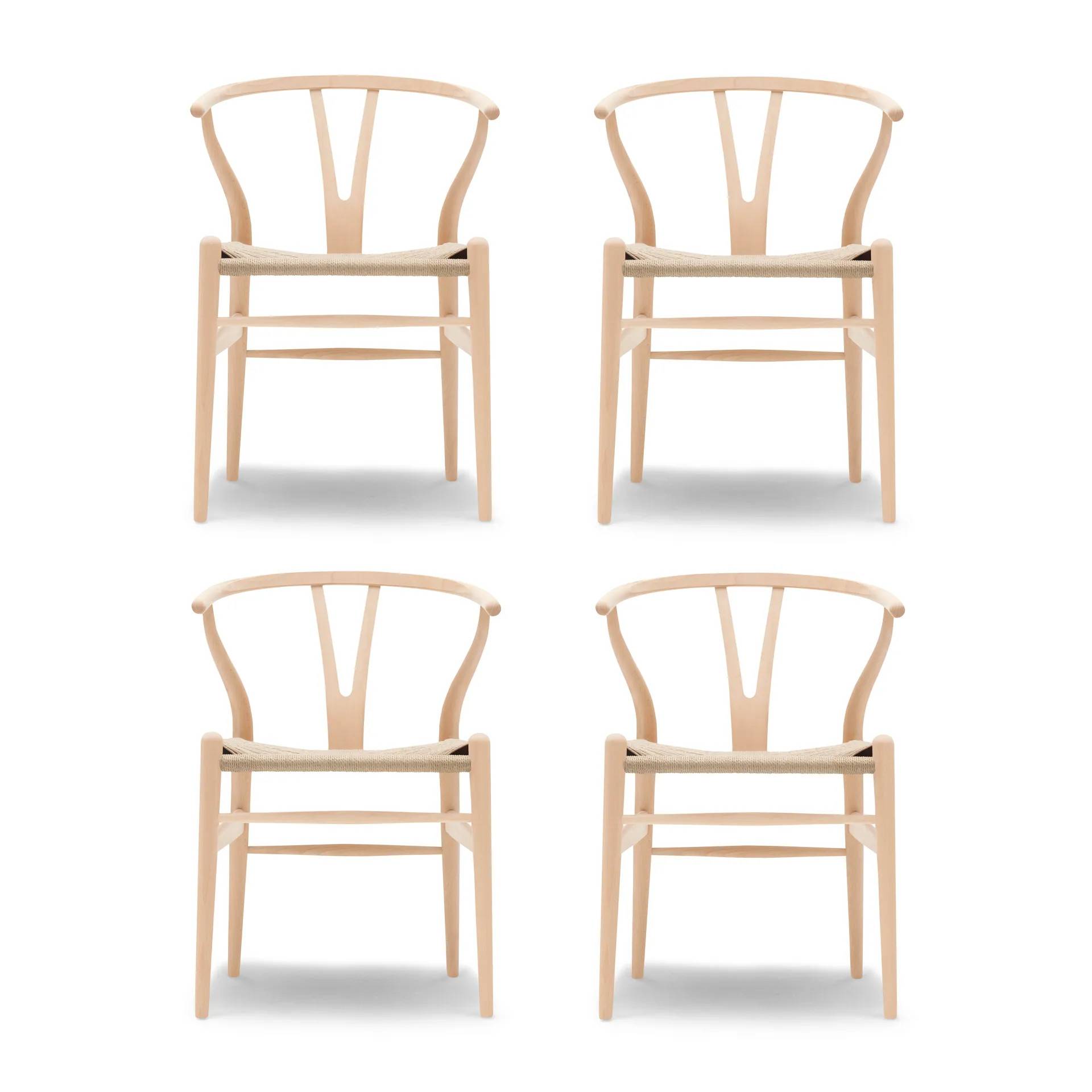 Carl Hansen & Søn CH24 Y-stol - Såpad bok-naturflätad, 4-pack