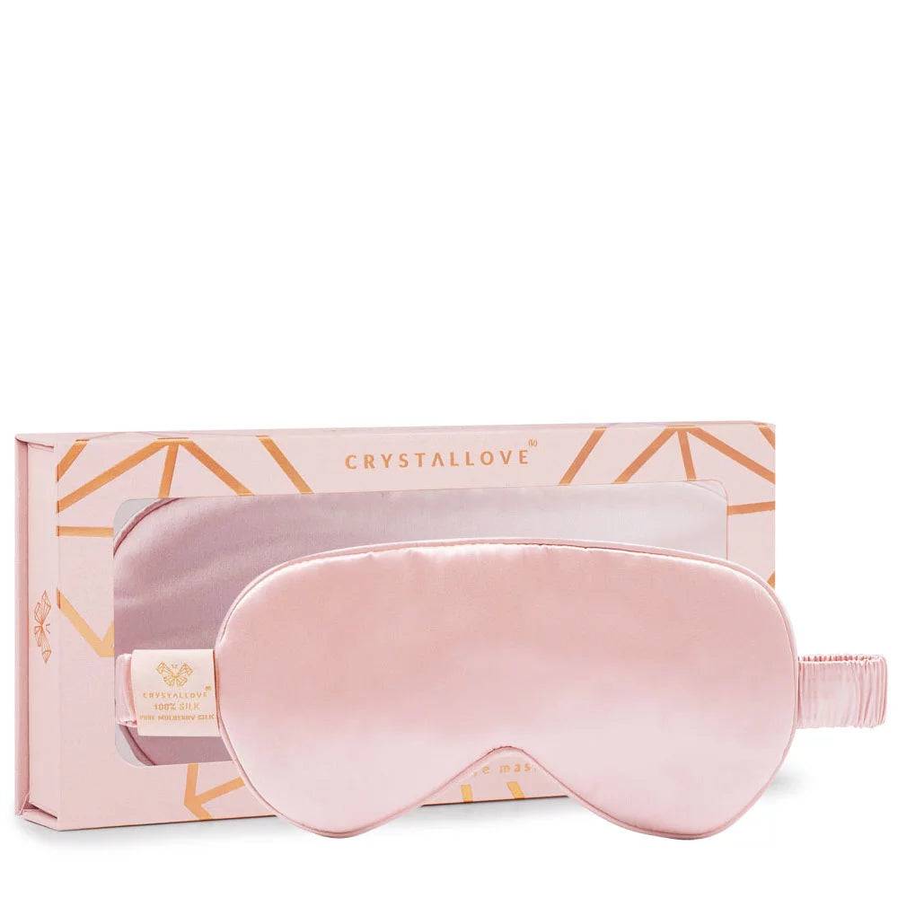 Crystallove silke sovemaske - rose, 100 % silke