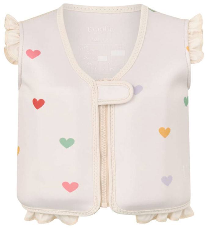 Vanilla Copenhagen Svømmevest - Neo - Hearts - Cream - Vanilla Copenhagen - 6-8 år (116-128) - Svømmevest