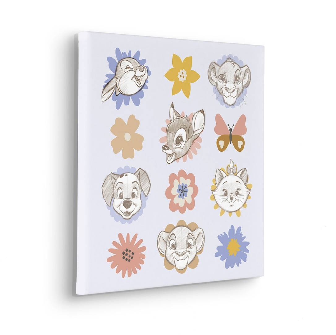 Canvas-tavla: Disney Classics Flowerhead