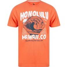 T-Shirts Honolulu Motif Cotton Jersey T-Shirt in Burnt Sienna Red - South Shore / S - Tokyo Laundry - red