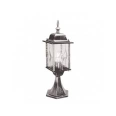 WEXFORD Udendørs sokkellampe i aluminium og glas H52,3 cm 1 x E27 - Antik sølvsort/Frostet