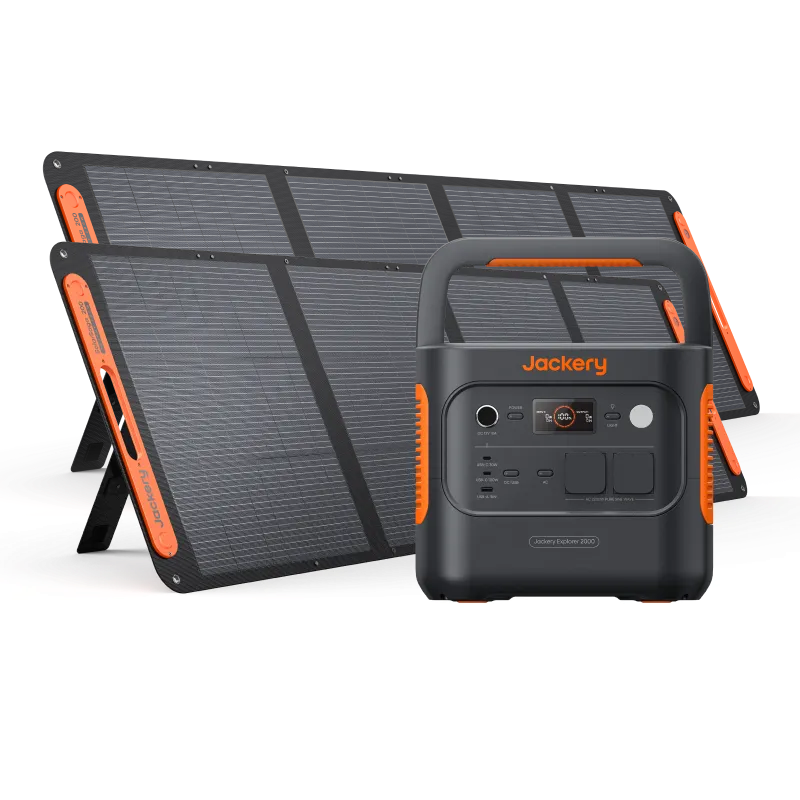 Jackery Solar Generator 2000 v2 - Explorer 2000 v2 + 2 × SolarSaga 200 - EU Plugs