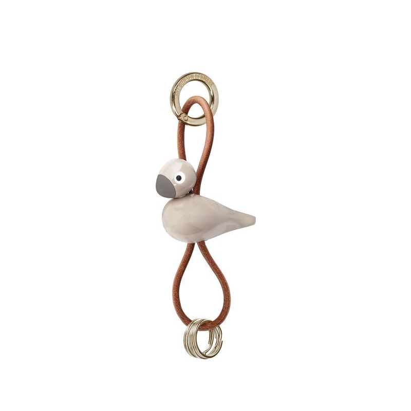 Kay Bojesen Sangfugl nøglering sand H 4,5 cm