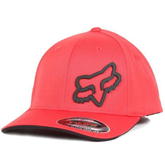 Fox - Röd flexfit Keps - Kids Signature Red Stretch Fit @ Hatstore