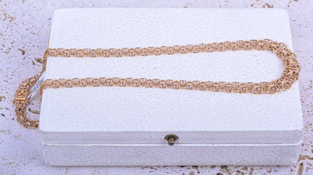 X-länk guldcollier doserat 42cm Vintage