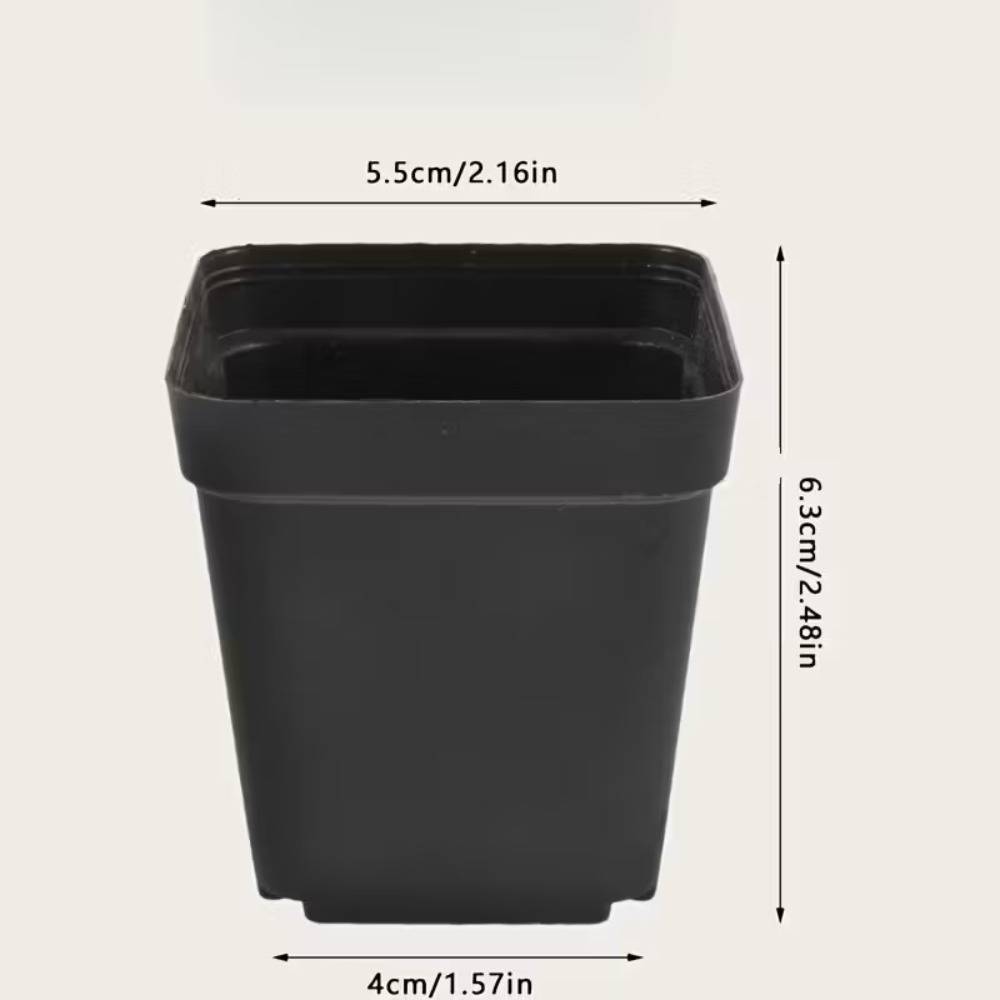 80 Pcs Mini Square Plastic Plant Pots - With Drainage Holes Lightweight, Indoor/ Balcony Decor