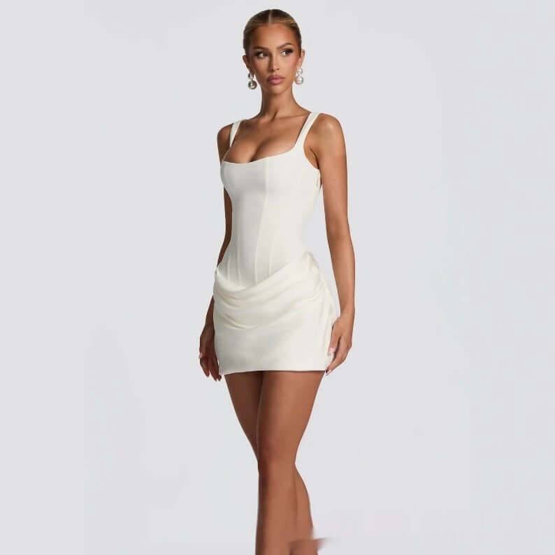 Summer Corset Dress Graceful Sleeveless Short Dresses - White / Xl