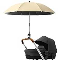 Kids Stroller Parasol, Foldable Wheelchair Sunshade With Clamp, Portable UV Protection Umbrella, Pushchair Attachment For Outdoor Travel And Sunny Day Activities