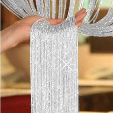 1/3/6 st trådgardin glitter strängdörrgardin pärlor rumsavdelare pärlpärlor fransar polyestertyg fönsterpanel flugnätsgardin - Multifärgad (En-Storlek,60*240cm 2st)