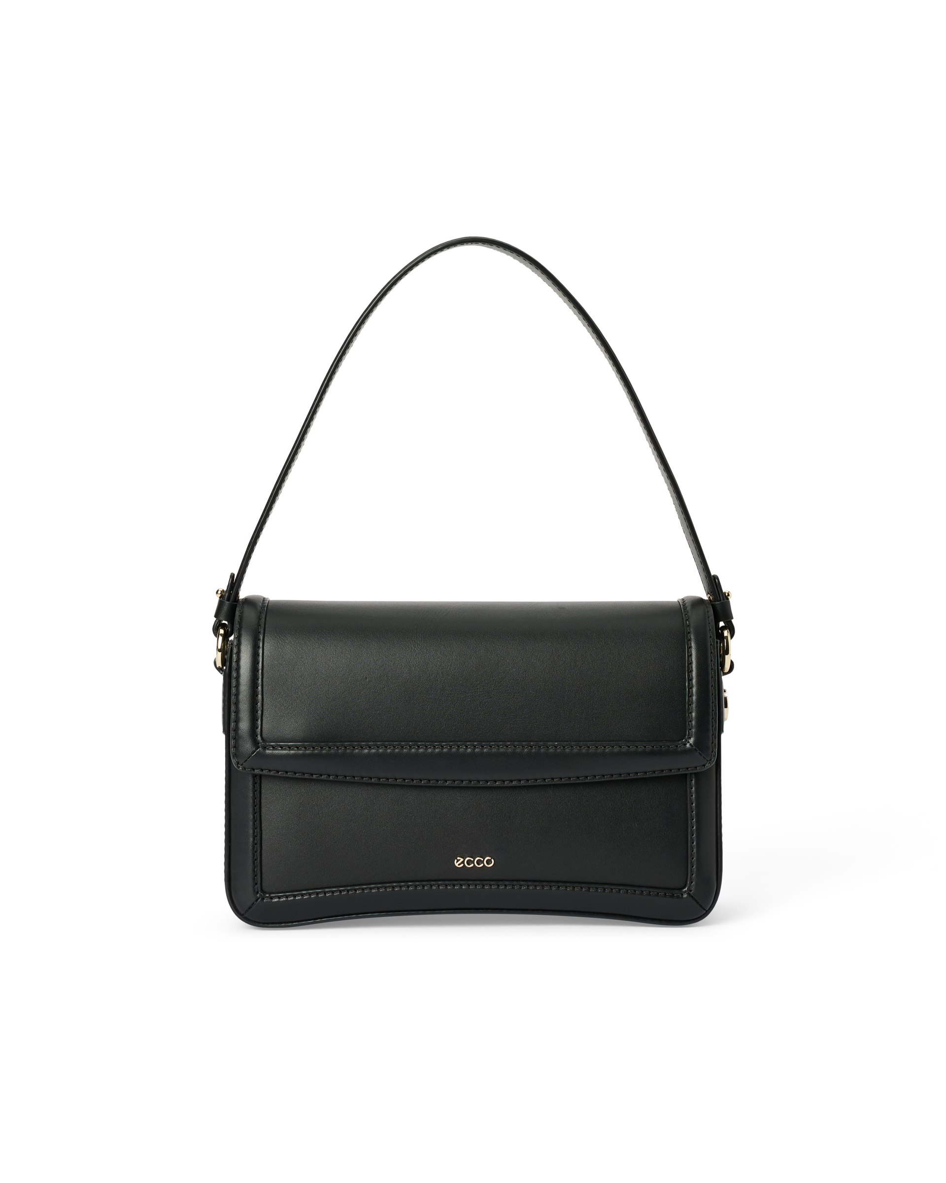 ECCO Pinch Bag - Crossbody lædertaske med opadbuet bund til damer - Sort