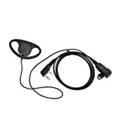 HYS Walkie Talkie hörlurar D-format headset kompatibelt med Baofeng UV-5R BF-888S UV-82 Wouxun Kenwood 2-vägsradio, inline PTT mikrofonheadset för polissäkerhet (1-pack)
