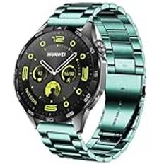 DEALELE Band kompatibla med Samsung Galaxy Watch 46 mm/Galaxy 3 45 mm, 22 mm rostfritt stål metall ersättningsarmband för Huawei Wacth GT5/GT5 Pro / 4/4 Pro / GT4/3/3 Pro / GT3 46 mm (grön)