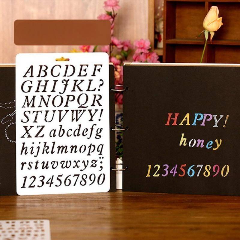27cm Alfabet Bokstäver 4 DIY Hantverk Lagerläggningsschabloner Målning Scrapbooking Stämpling Prägling Album Papper Kort Mall