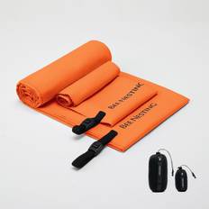 BeeNesting Ultra Light Quick Dry Towel Set of Super Odor Resistant Sports Travel Towel with Storage For Microfiber Towel Set 2, Absorbent, orange
