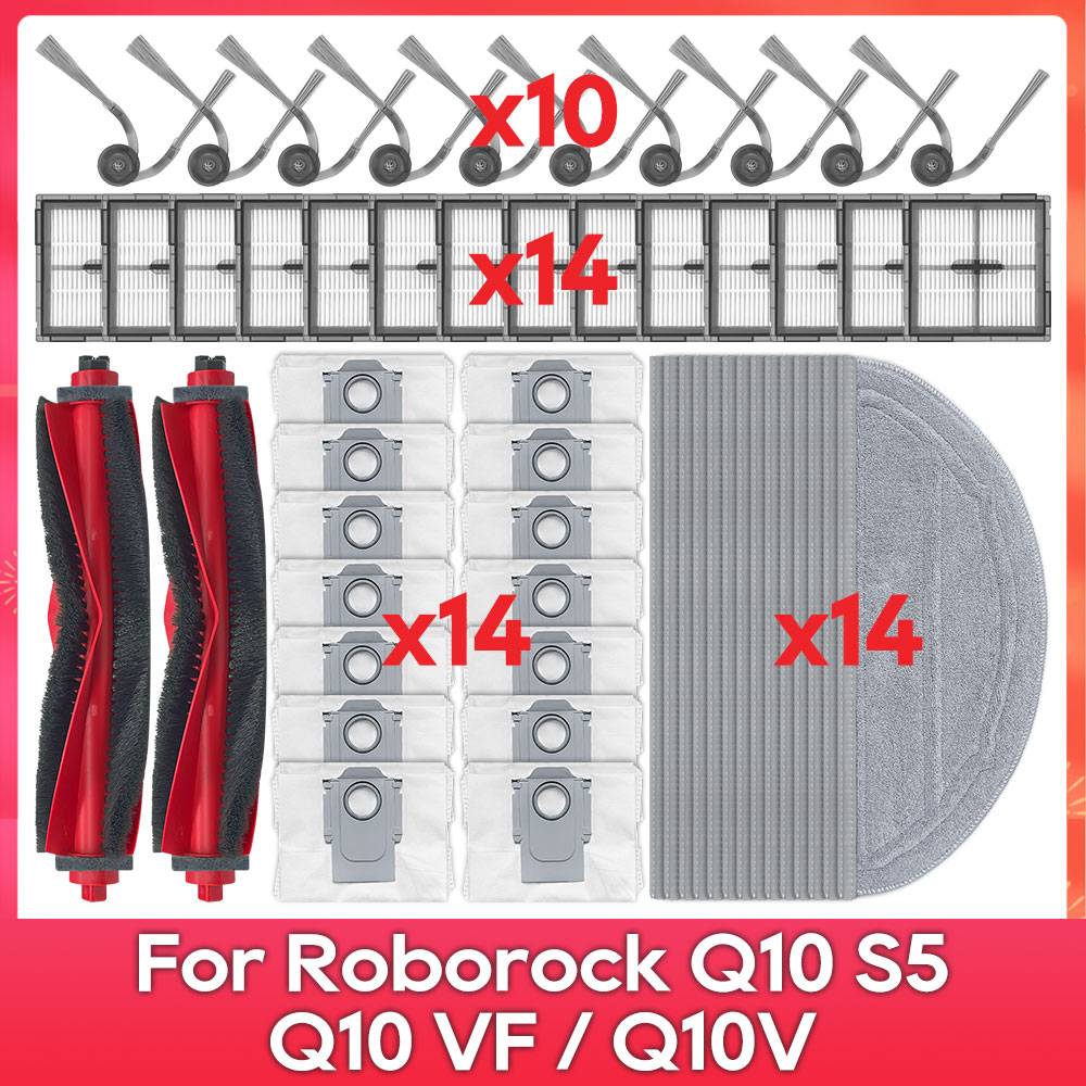 Fit For ( Roborock Q10 S5 / Q10 VF / Q10V / S8 Pro / S8 Pro Plus / S9 Plus) Part Accessories Main Side Brush Filter Mop Dust Bag