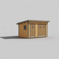 Friggebod Trähuset Saga 10-3 10 m² Byggsats Förråd i Trä med Pulpettak