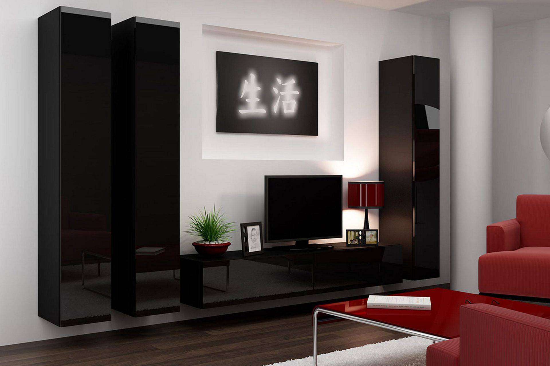 Vasil TV-möbelset 300x40x180 cm - Vit